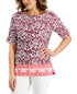 Karen Scott Womens Oahu Dreams Printed Top